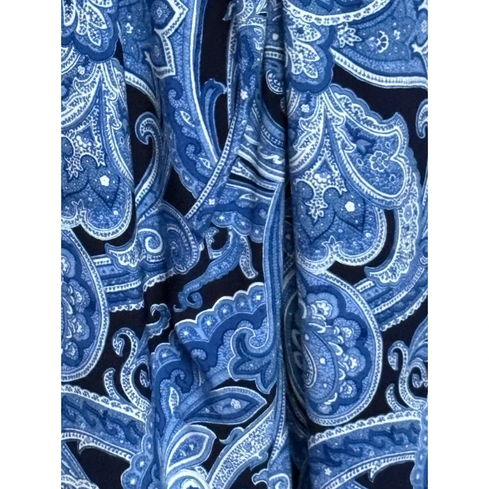 Lauren Ralph Lauren Blue Paisley Sleeveless Knot Front Maxi Dress 16 - Picture 4 of 8